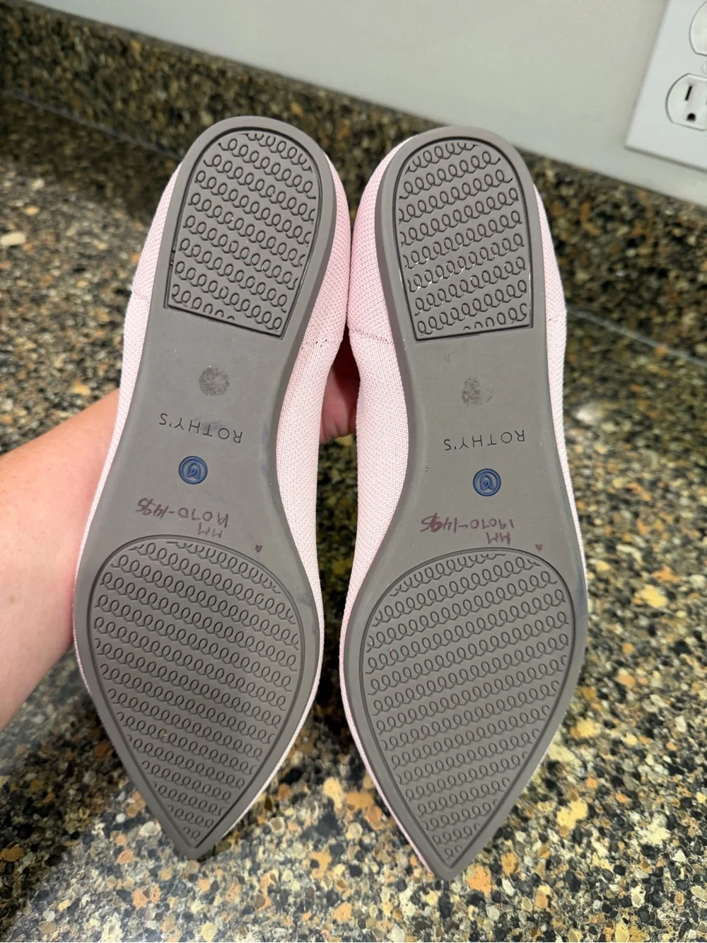Women's Rothys  Pointed Knit Flats in Light Pink 10